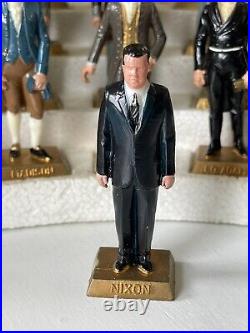 VINTAGE MARX 36 US PRESIDENTS FIGURE SET & DISPLAY STAND Lincoln Nixon Roosevelt