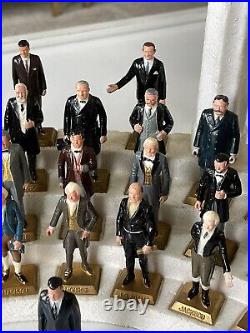 VINTAGE MARX 36 US PRESIDENTS FIGURE SET & DISPLAY STAND Lincoln Nixon Roosevelt