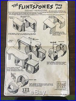 VINTAGE MARX #4672 FLINTSTONES PLAY SET in ORIGINAL BOX RARE COMPLETE 1961