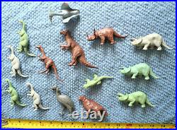 VINTAGE MARX 60s DINOSAURS From PREHISTORIC PLAYSET 38 pc -GREAT CONDITION