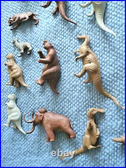 VINTAGE MARX 60s DINOSAURS From PREHISTORIC PLAYSET 38 pc -GREAT CONDITION