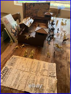 VINTAGE MARX RIN TIN TIN AT FORT APACHE PLAYSET WithBOX #3628 MINT+ NEAR COMPLETE