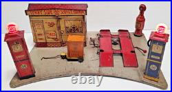 VINTAGE MARX SUNNY SIDE SERVICE STATION WithDUMP TRUCK