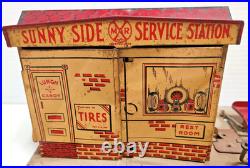 VINTAGE MARX SUNNY SIDE SERVICE STATION WithDUMP TRUCK