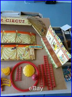 VINTAGE MARX SUPER CIRCUS PLAY SET 1950s No. 4319 BEAUTIFUL TIN LITHO withBox