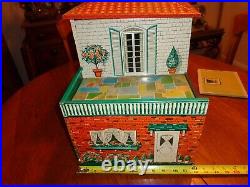 VINTAGE MARX TIN LITHO DOLL HOUSE PLAYSET 2 Story 28 by 12