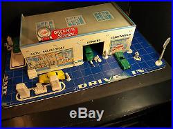 Vintage MID 1950's Marx Service Station Play Set With 19 Original Accessories