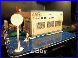 Vintage MID 1950's Marx Service Station Play Set With 19 Original Accessories