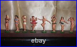 VINTAGE Marx American Beauties Set of 8 RARE Hand-painted by original owner