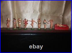 VINTAGE Marx American Beauties (hand painted by orig. Owner) with LYING DOWN NUDE