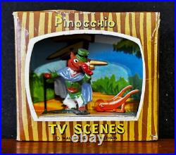 VINTAGE Marx DISNEY Pinocchio Movie TV Scene FOUL FELLOW Box Vg