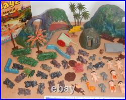 VINTAGE, ORIGINAL 1960s MARX MINIATURE TROLL VILLAGE PLAYSET, INCOMPLETE