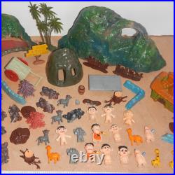 VINTAGE, ORIGINAL 1960s MARX MINIATURE TROLL VILLAGE PLAYSET, INCOMPLETE