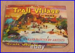 VINTAGE, ORIGINAL 1960s MARX MINIATURE TROLL VILLAGE PLAYSET, INCOMPLETE