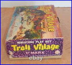 VINTAGE, ORIGINAL 1960s MARX MINIATURE TROLL VILLAGE PLAYSET, INCOMPLETE