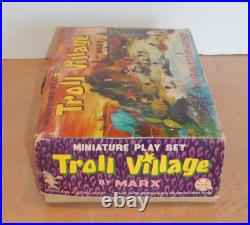 VINTAGE, ORIGINAL 1960s MARX MINIATURE TROLL VILLAGE PLAYSET, INCOMPLETE