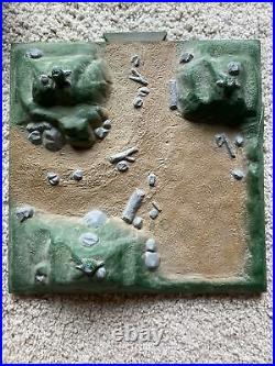 VINTAGE RARE Marx 1964 Battleground Terrain (5) 12x12 Plastic Bases Army Painted
