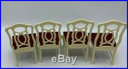 VINTAGE SINDY DINING ROOM PLAYSET TABLE CHAIRS And Accessories Marx Toys