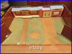 VIntage 1968 Marx Fort Apache Tin Litho Carry-All Play Set #4685 with Accessories