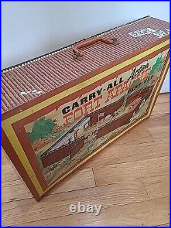 VIntage 1968 Marx Fort Apache Tin Litho Play Set #4685 with Accessories READ