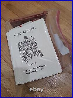 VIntage 1968 Marx Fort Apache Tin Litho Play Set #4685 with Accessories READ