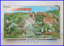 VTG 1971 Marx Dinosaurs Cavemen Prehistoric Play Set #3398 Plastic Toy USA w Box