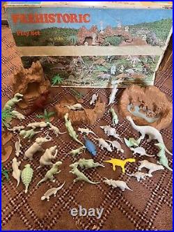 VTG 1971 Marx Prehistoric Play Set #3398 Good Condition with BOX