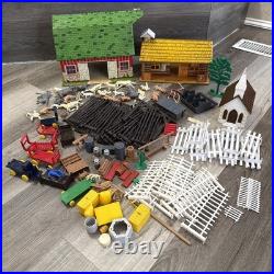 VTG 50'S Marx BAR-M-RANCH Tin Litho Log Cabin LAZY DAY FARM Set 99+ Accessories