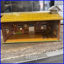 VTG 50'S Marx BAR-M-RANCH Tin Litho Log Cabin LAZY DAY FARM Set 99+ Accessories