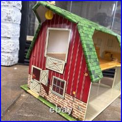 VTG 50'S Marx BAR-M-RANCH Tin Litho Log Cabin LAZY DAY FARM Set 99+ Accessories