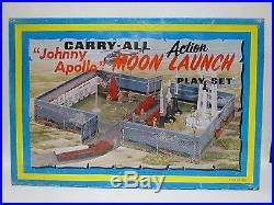 VTG Marx 1970 Tin Litho Carry-All Action Johnny Apollo Moon Launch Play Set 4630