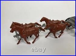 VTG Marx Civil War Caisson with Extension Firing Cannon Brown Horses Cannon Balls