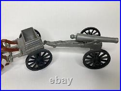 VTG Marx Civil War Caisson with Extension Firing Cannon Brown Horses Cannon Balls