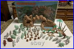 VTG Marx Figures Prehistoric Play Set Dinosaurs Cavemen 1971 AS Shown Parts