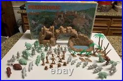 VTG Marx Figures Prehistoric Play Set Dinosaurs Cavemen 1971 AS Shown Parts