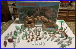 VTG Marx Figures Prehistoric Play Set Dinosaurs Cavemen 1971 AS Shown Parts