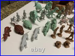 VTG Marx Figures Prehistoric Play Set Dinosaurs Cavemen 1971 AS Shown Parts