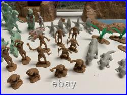 VTG Marx Figures Prehistoric Play Set Dinosaurs Cavemen 1971 AS Shown Parts