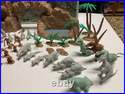 VTG Marx Figures Prehistoric Play Set Dinosaurs Cavemen 1971 AS Shown Parts