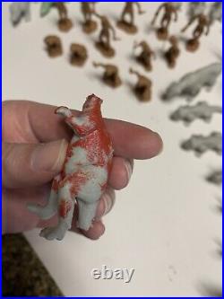 VTG Marx Figures Prehistoric Play Set Dinosaurs Cavemen 1971 AS Shown Parts