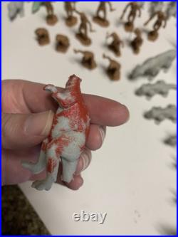 VTG Marx Figures Prehistoric Play Set Dinosaurs Cavemen 1971 AS Shown Parts
