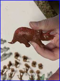 VTG Marx Figures Prehistoric Play Set Dinosaurs Cavemen 1971 AS Shown Parts