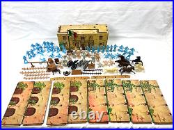 VTG Original Marx Davy Crockett At The Alamo Playset Shako & Round Mexican Army