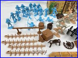 VTG Original Marx Davy Crockett At The Alamo Playset Shako & Round Mexican Army