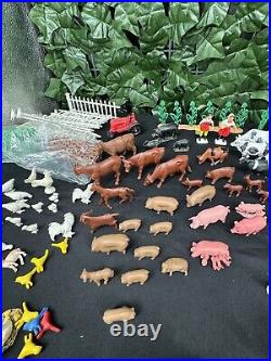 VTG Vintage Marx Modern Farm Tractor Animals People Variety Miniatures