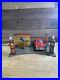 Vintage 1930s MARX Sunny Side Tin Gas Station Pumps, Playset, Lights & Car