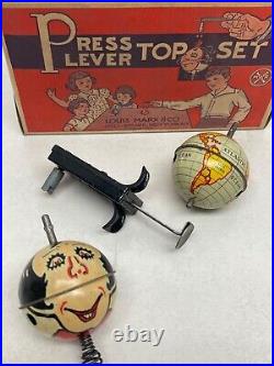 Vintage 1935 Marx Toy Press Lever Top Set Working with Original Box