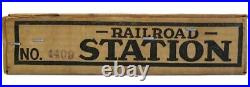 Vintage 1940's Marx Railroad Station No. 4409 Tinplate O Scale Playset Mint withBox