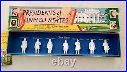 Vintage 1950's 5 Series Set IOB Marx Toys Minature Presidents of the US