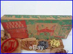 Vintage 1950's Louis Marx Super Circus Lithograph Tin Metal Set New In Open Box